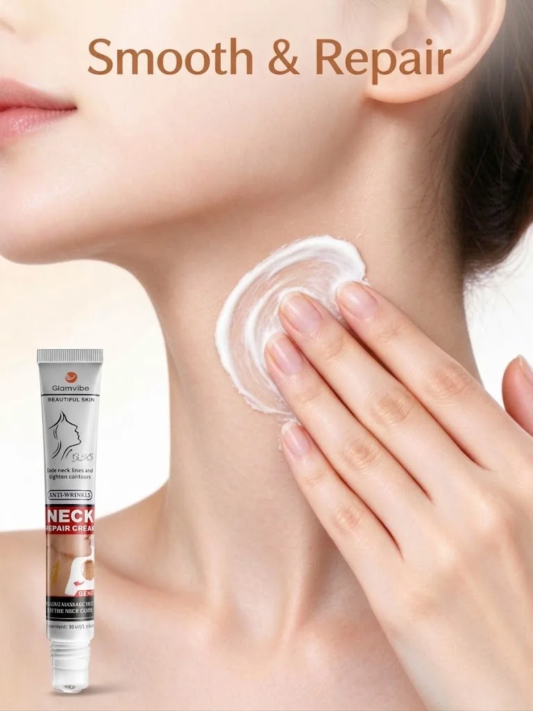 Neck Repair Cream Anti-Wrinkle Fade Neck Lines Tighten Contours Rolling Massage Head Neck Care 30ml