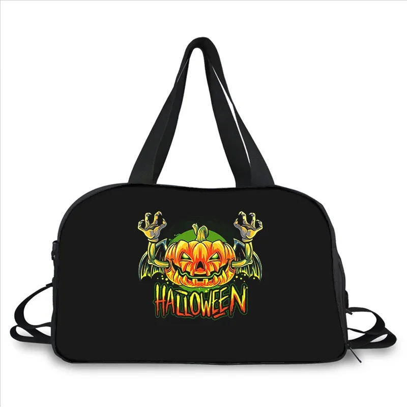 Pumpkin Head Portable Messenger Bag, Multi Função Travel Bag, Horror Halloween Gift, Trend Fashion, Grande Capacidade, Impressão 3D