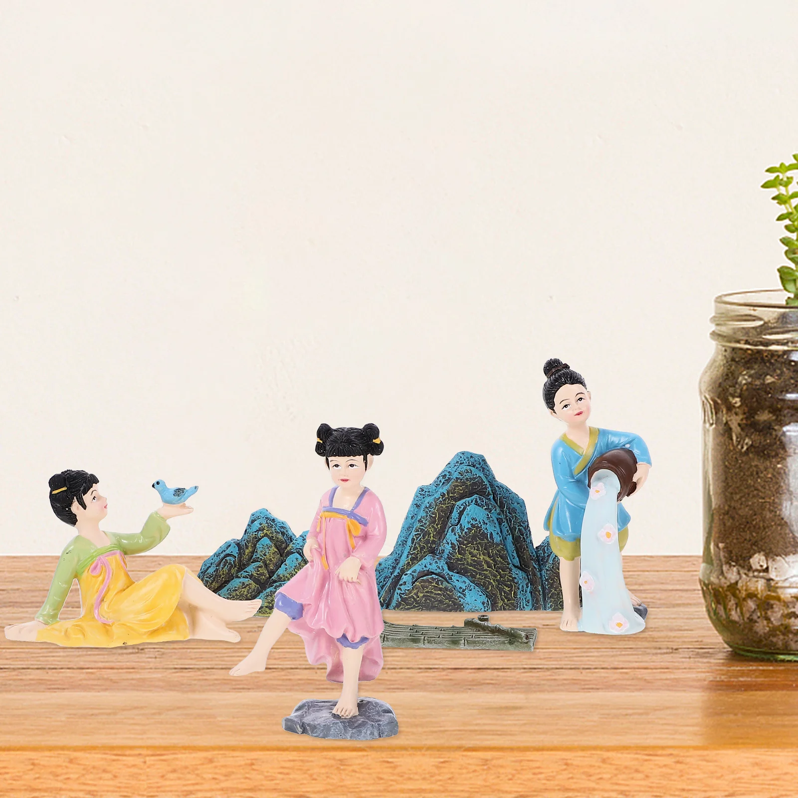 

1 set 1 Set Style Chinese Resin Craft For Desktop Home Office Car Decoration Mini Creative Statue Ornament