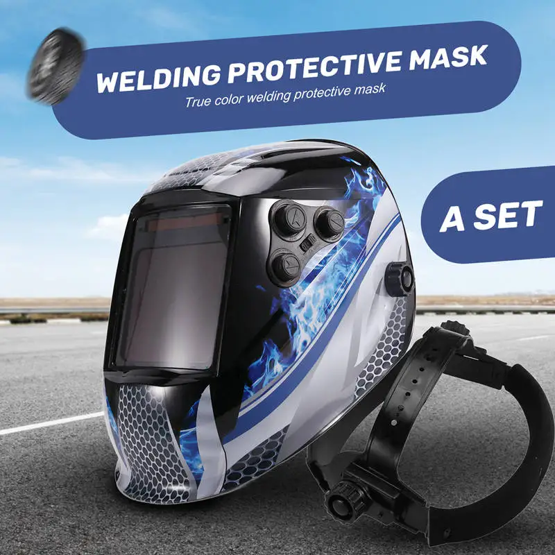 Welding Helmet Large View Welder Mask True-Color Lens For Arc Weld Grind Cut Welding Mask Power Auto Darkening