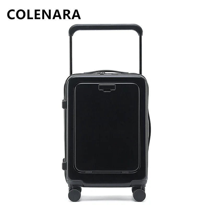 

COLENARA 20Inch Handheld Travel Suitcase Front Opening Laptop Boarding Case ABS + PC Trolley Case with Wheels Rolling Luggage