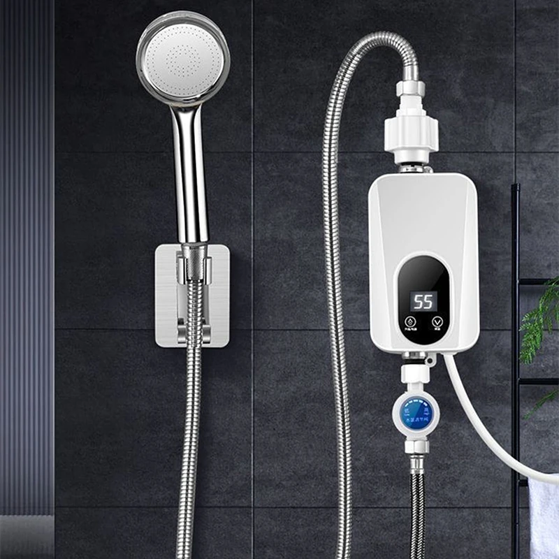 

Mini Electric Water Heater Fast Heating Mini Small Electric Kitchen Treasure Thermostatic Shower Set