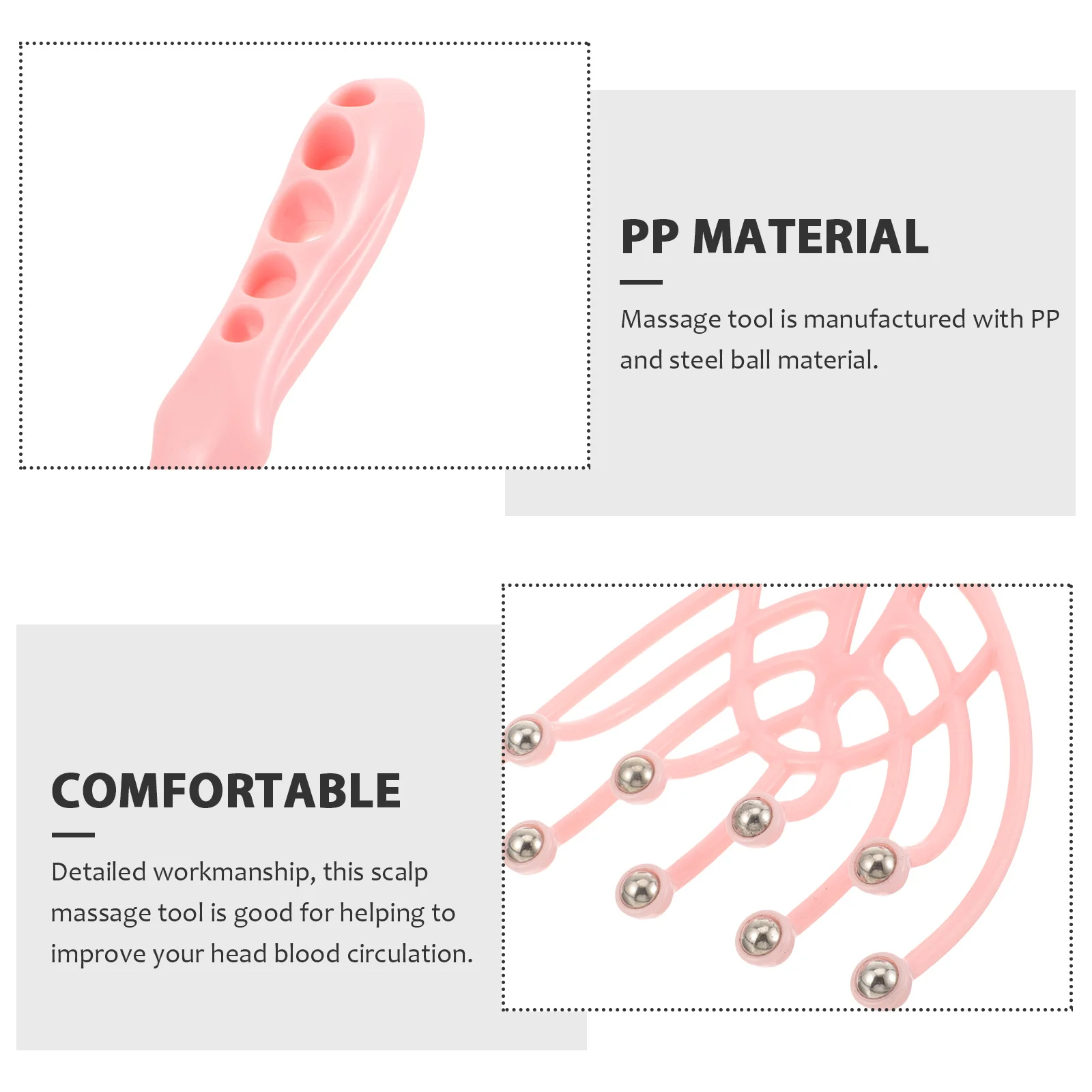 

Массажер для головы, коготь, стальной шарик, массажный инструмент для волос для кровообращения кожи головы и облегчения боли в мышцах, массажер для головы для роста волос