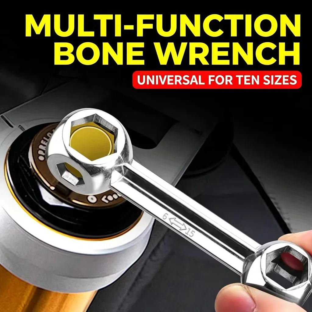 Multi functional bone shaping 10 in 1 wrench - the best tool for car and bicycle maintenance, universal socket wrench