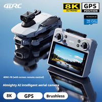 4DRC F8 Drone with Screen 8K HD Camera GPS 5G Optical Flow Obstacle Avoidance Brushless Folding Aerial Photography Drones 2000M