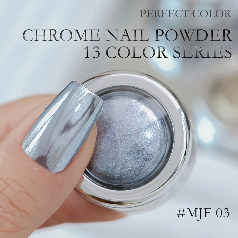 Chrom-Nagelpulver, 13-Farben-Serie, Spiegel-Metallic-Effekt, Premium-Salon-Nagelglitter, Maniküre-Pigmente für Nageldesign, 0,5 – Detail 15