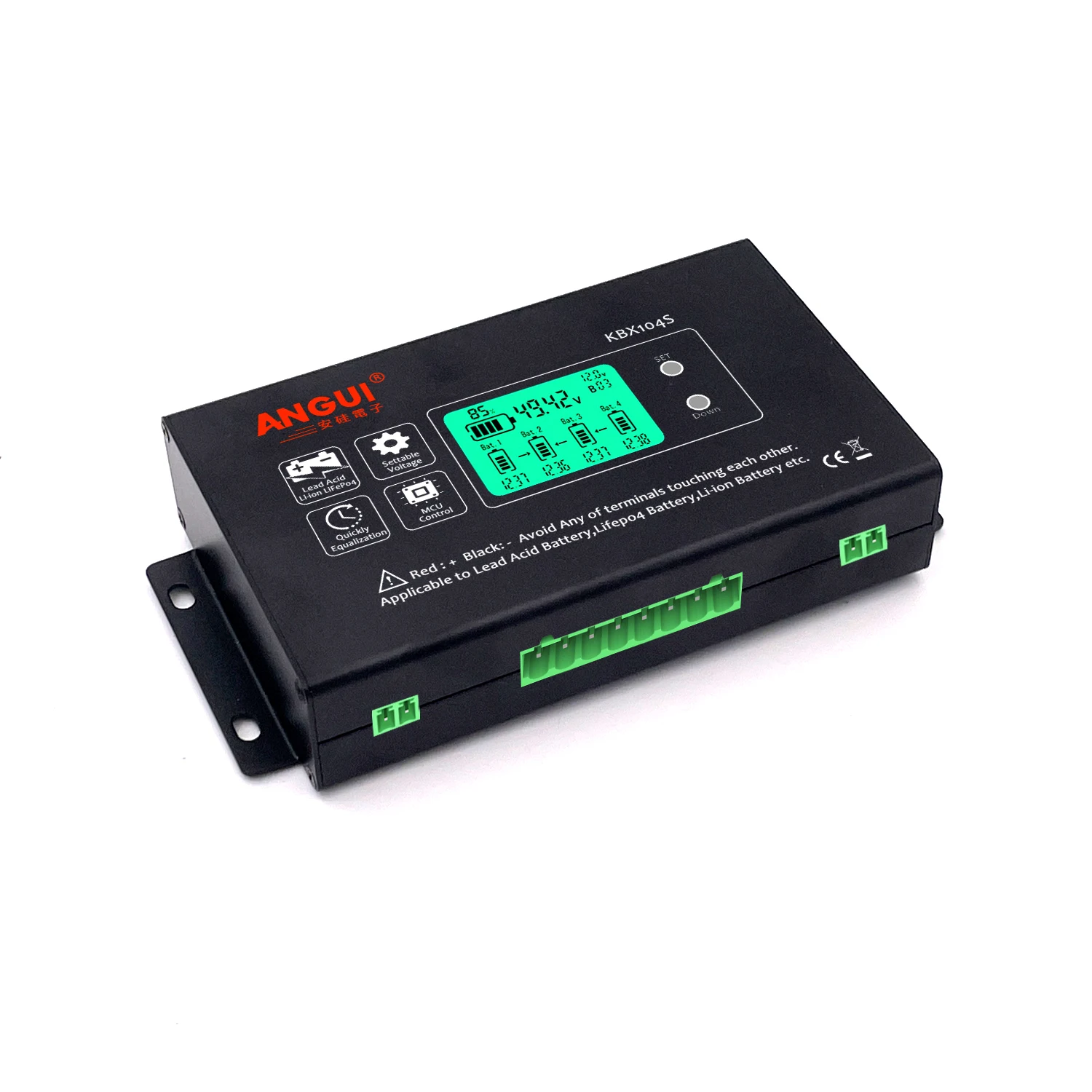 ANGUI Battery Equalizer KBX104S LCD 4S 12V 24V 36V 48V Connect Voltage Active Balancer Lead acid Batteries Monitor