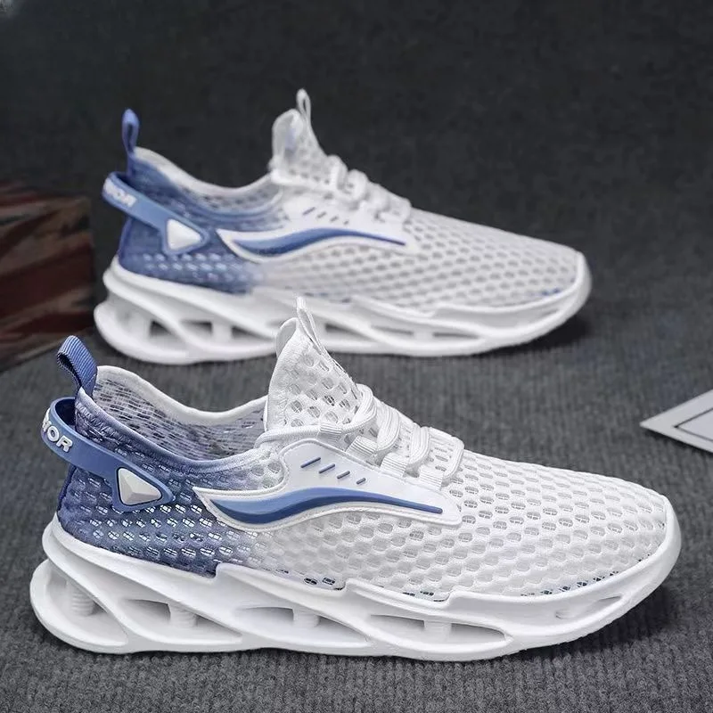 Men's Breathable Mesh Running Shoes Low Cut Sporty Casual Thick Sole Comfortable All-Match Flat Help Summer Spring Season - view 2