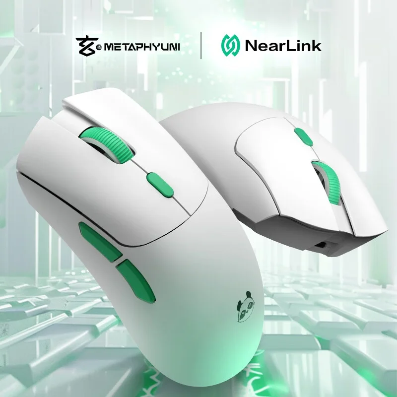 Metaphyuni Metapanda P1 Nearlink Mouse Paw3395 Wired 2.4g Wireless Bluetooth Three Mode Lightweight Gaming Esports Mouse Custom