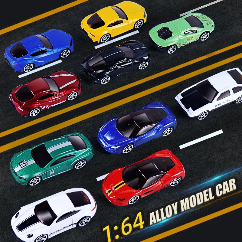 Ensemble de 6 pièces en boîte à l'échelle 1/64, voitures de course moulées sous pression, décorations de voitures, kits modèles, cadeaux/jouets de noël pour enfants pour garçons.