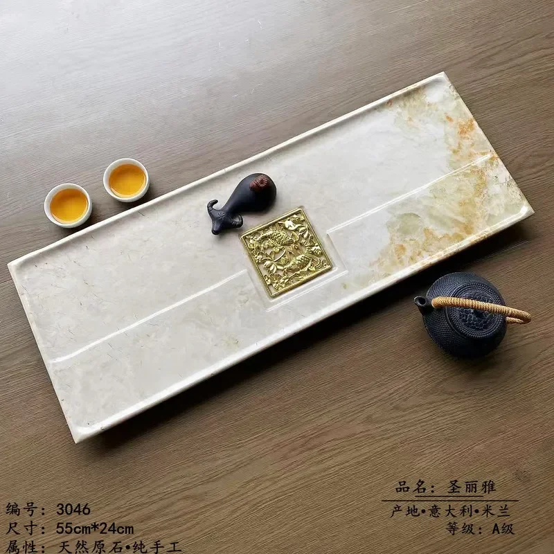 Stone Tea Tray New Chinese Style Modern Minimalist Household High End Tea Table Large Capacity Easy Clean Living Room
