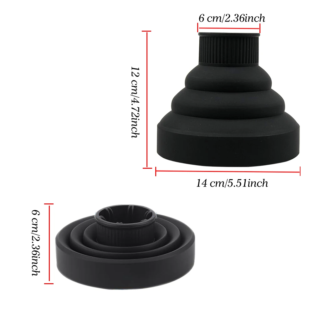 Diffuseur de cheveux pliable, accessoire pour sèche-cheveux, diffuseur Portable en Silicone pour cheveux bouclés, diffuseur universel pour sèche-cheveux