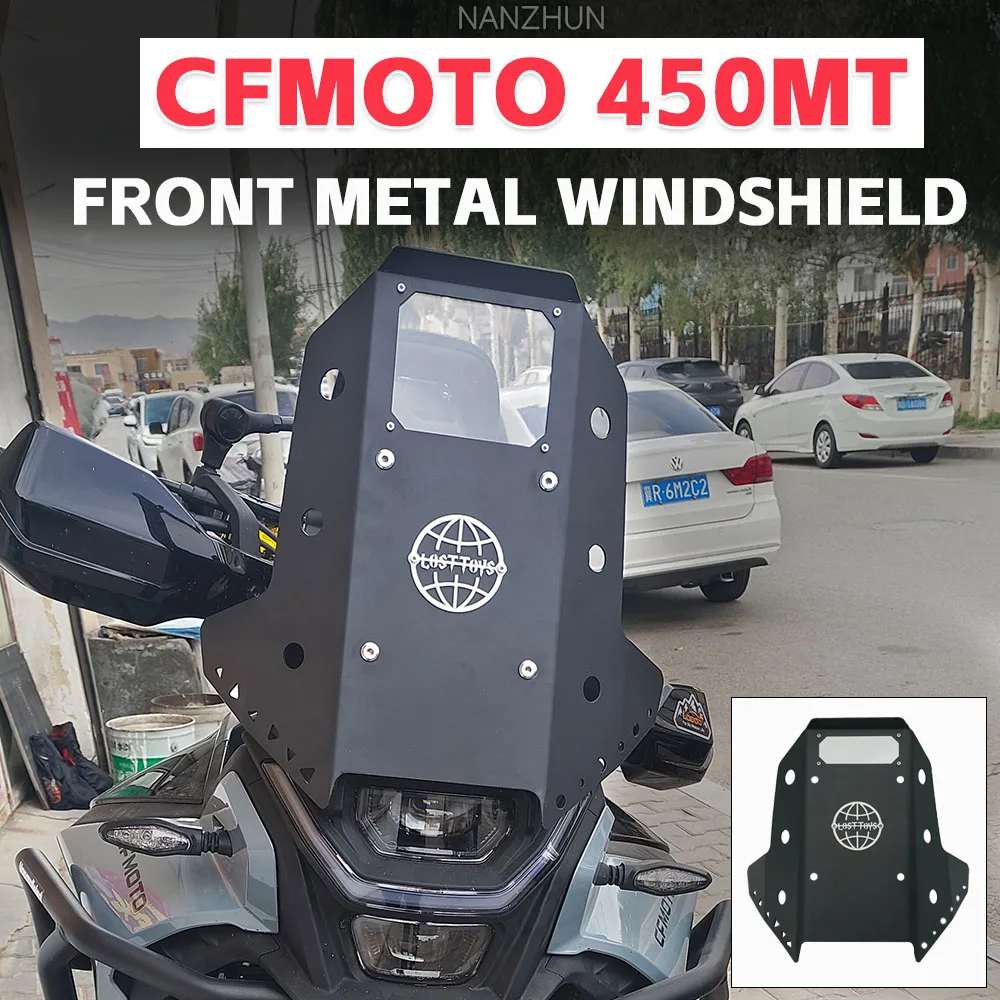 For CFMOTO 450MT 450 MT 450 IBEX 450 Motorcycle Front Metal Windshield Windscreen Visor Wind Screen Deflector Kit CF MOTO 450mt