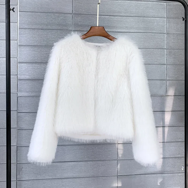 Women Thick Warm Faux Fur Jacket Ladies Coat Outwear Elegant Long Sleeve Overcoat