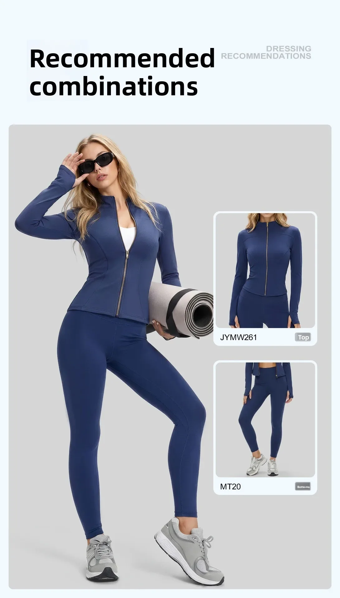 Damen Herbst-Sportjacke mit Stehkragen, Goldreißverschluss, Yoga-Oberteil, Figurbetont, Schlanke Passform, Damenjacke für Radfahren – Detail 7