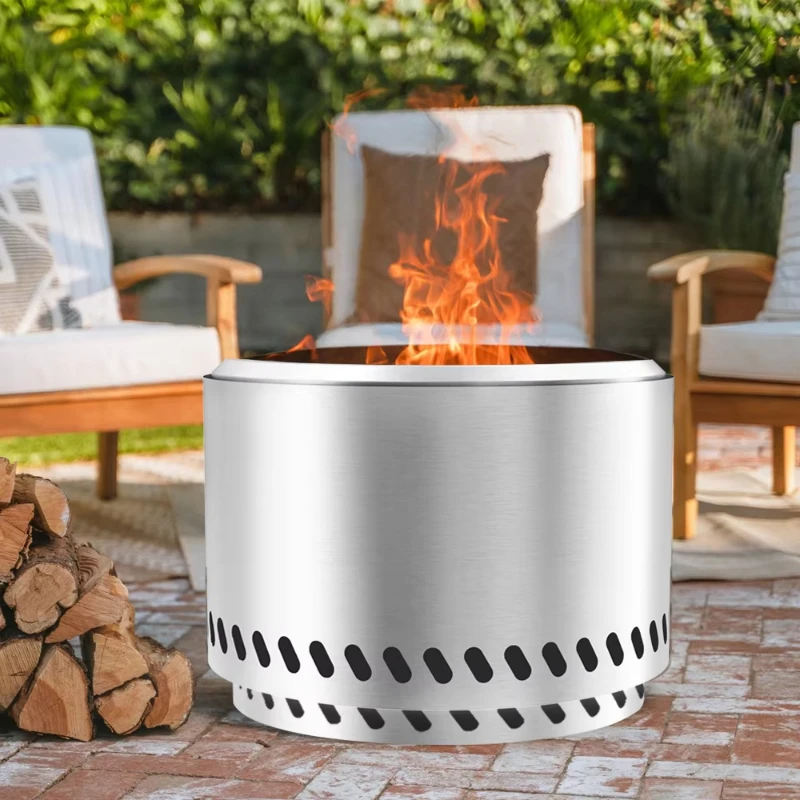 Metal furnace Stainless steel no fire pit OEM outdoor fire pit with Yukon bracket