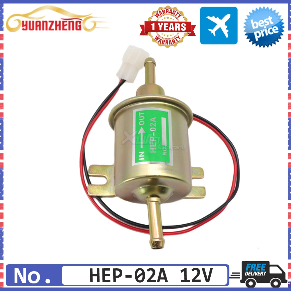 CAR uniwersalna elektryczna pompa paliwa HEP-02A 12V Inline niskociśnieniowy gaz napędowy benzyna benzyna do samochodu gaźnik motocyklowy ATV