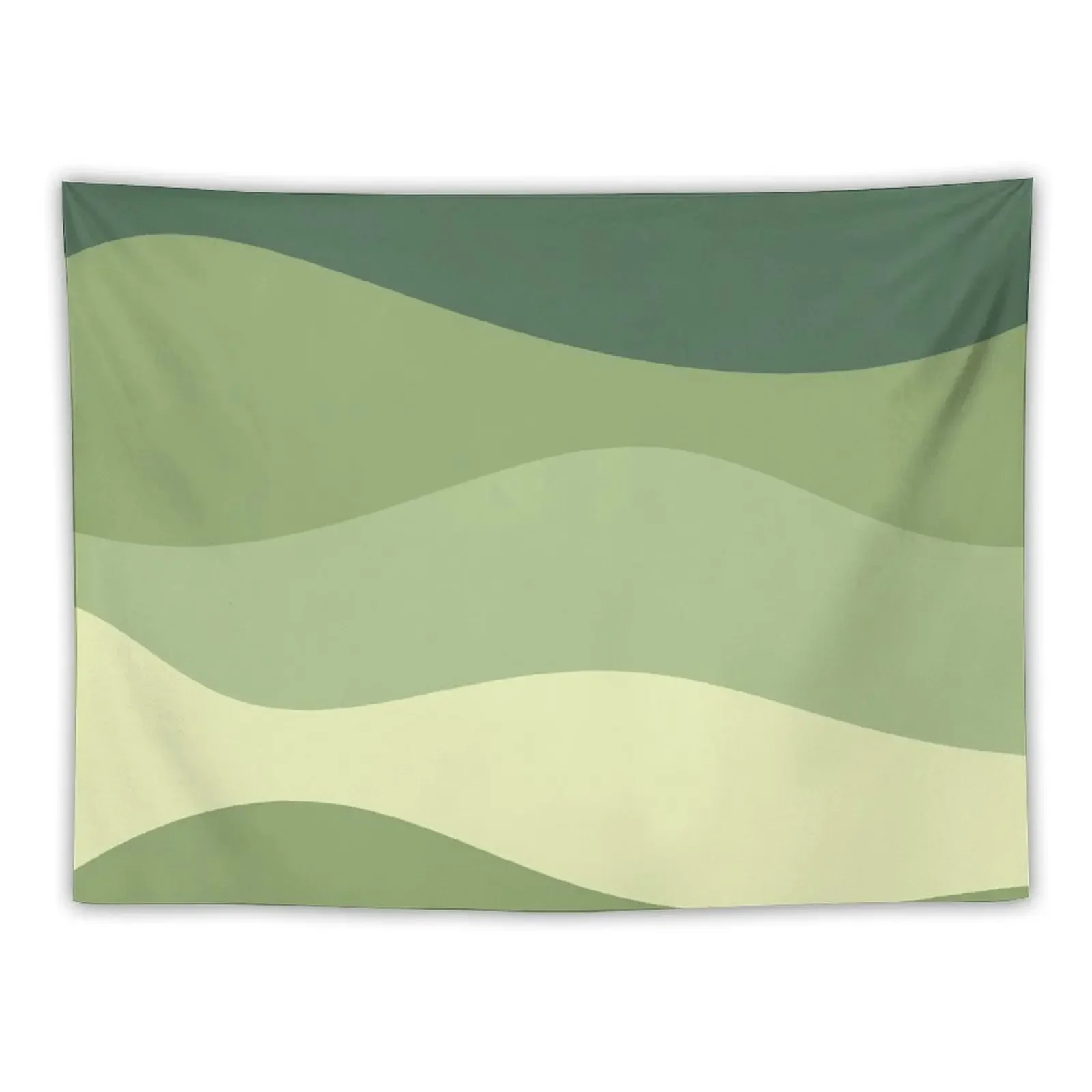 Green Hills Minimalist Monochrome Abstract Color Stripe Pattern Tapestry Wall Hanging Wall Home Decor Aesthetic Tapestry