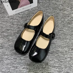 Mary Jane Ladies Shoes Luxury Designer Harajuku Flat Shoes Women Patent Leather Casual Shoes Barefoot Zapatos Planos De Mujer