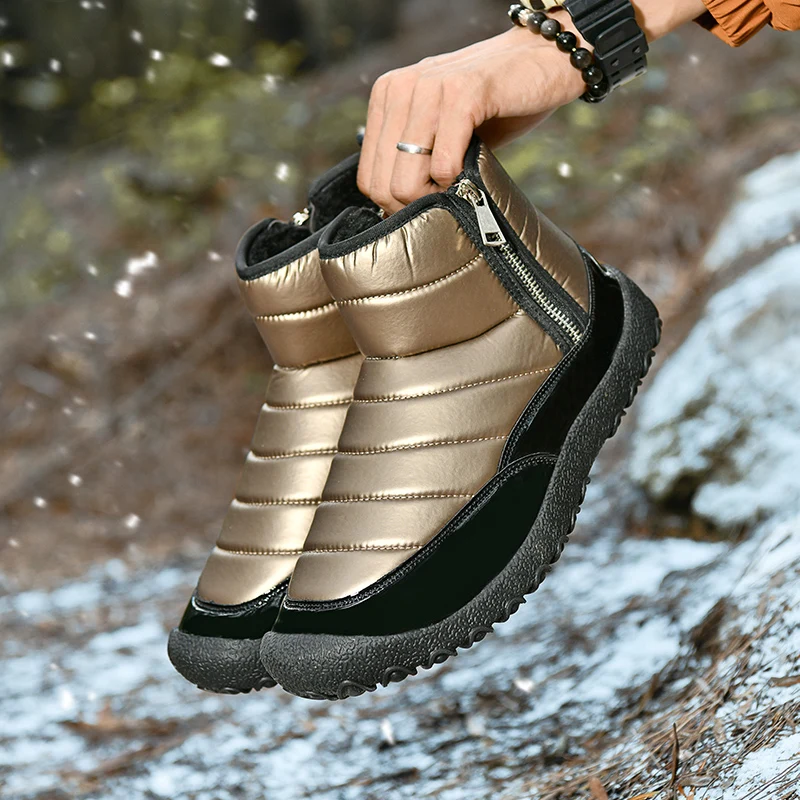 Autumn and winter waterproof snow boots men's cotton shoes men's shoes plus cashmere men's shoes outdoor cotton boots