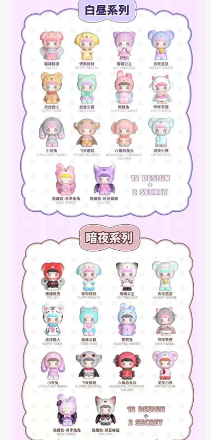 QUBII แอนิมอล แคสเซิล เดย์ ไนท์ ซีรีส์ กล่องสุ่มฟิกเกอร์น่ารัก ขนาดเล็ก ของสะสม กล่องสุดท้าย ของเล่นสุดฮิต