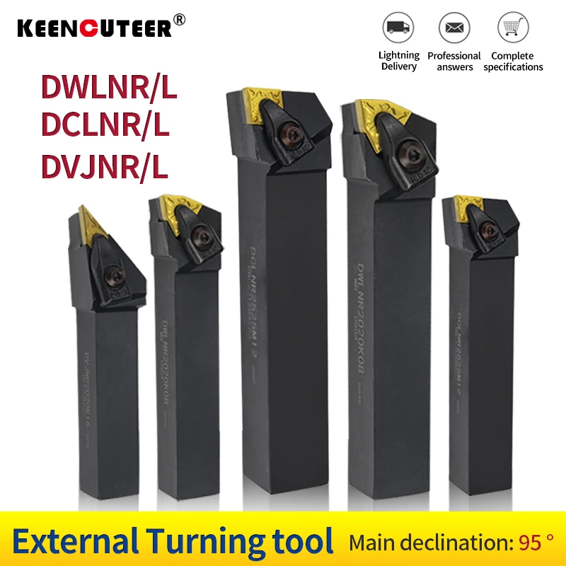 External Turning Tools Holder DWLNR/DCLNR/DVJNR/L2020/2525 for Carbide Insert WNMG08/CNMG12/VNMG16 Lathe Cutting Tools