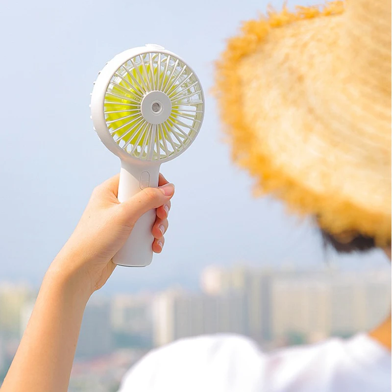 

Портативный вентилятор, мини-ручной распылитель воды, USB-перезарядка, ручной маленький карманный электрический вентилятор, увлажнение холодного воздуха