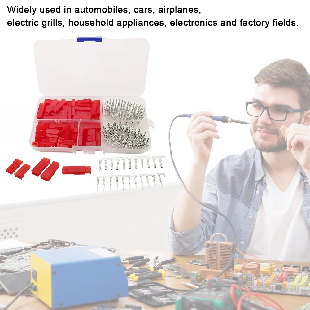 300/420Pcs 2.54MM JST SYP 2Pin Crimp Terminal Connectors Male And Female Plug Shell Housing Crimp Pin Terminal Connector Kit