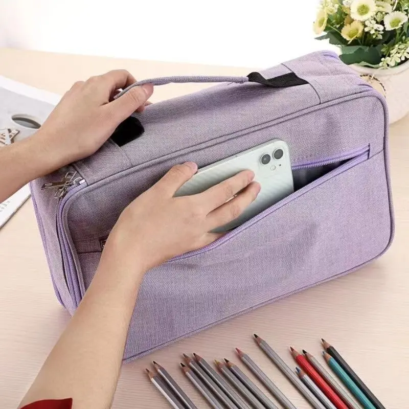 School Pencil Case Supplies 120 Slots Pencilcase for Artistic Material Stationery Pen Box Large Capacity Marker Caryon Bag Pouch