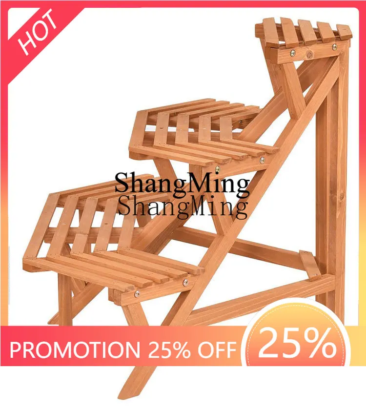 

ZYY exquisite advanced solid wood multi-layer corner trapezoidal rack succulent modern simple home flower shop flower pot rack