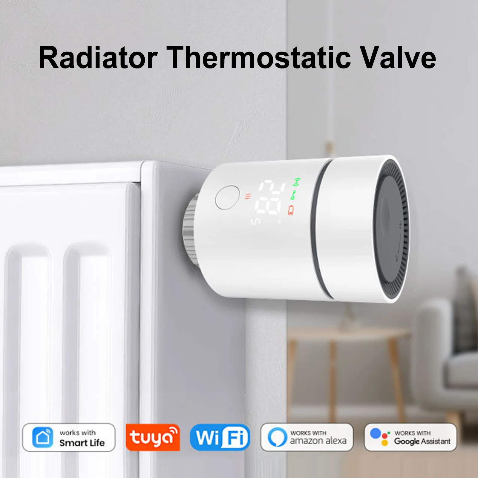 

Tuya для ZigBee термостатический клапан радиатора умный термостатический регулятор температуры головки клапана радиатора с Alexa Google Home