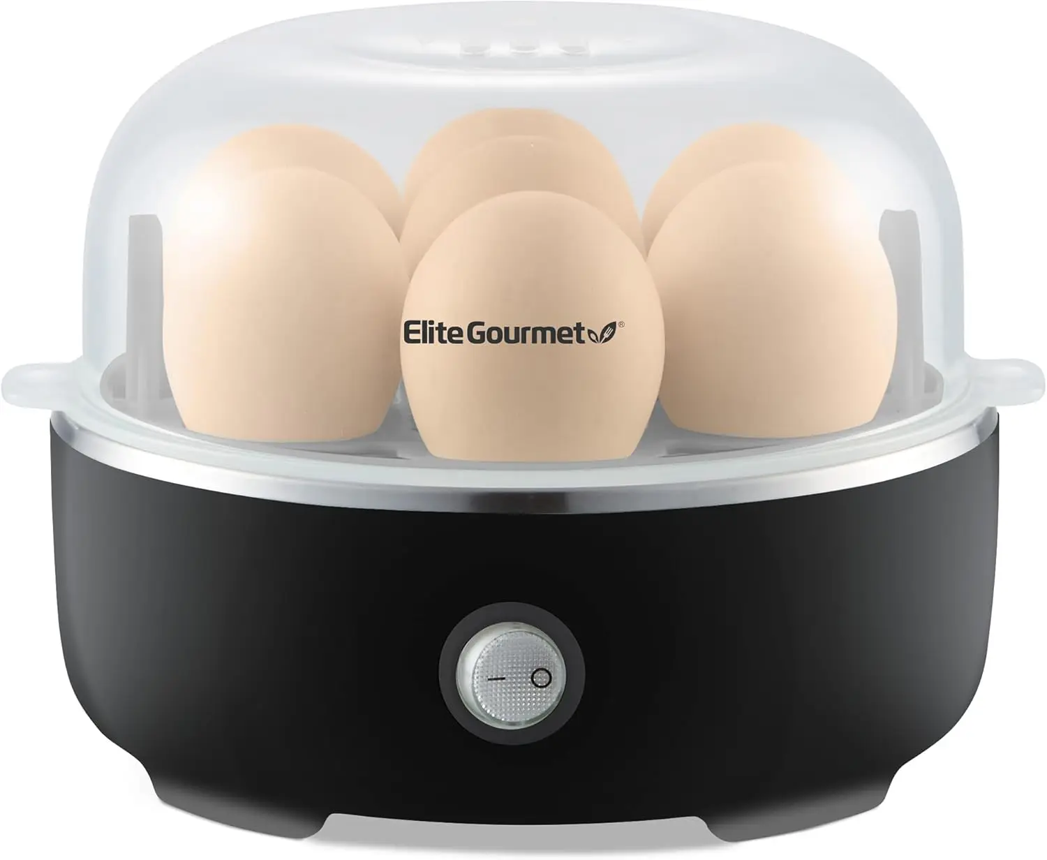 

Elite Gourmet EGC115B Easy Egg Cooker Electric 7-Egg Capacity, Soft, Medium, Hard-Boiled Egg Cooker with Auto Shut-Off, Measuring Cup Included, BPA Free, Classic Black