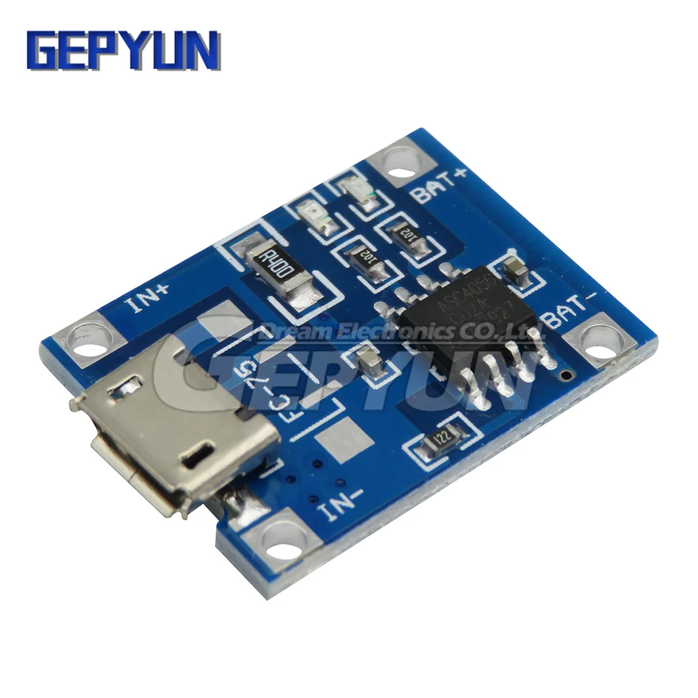 5pcs 5V 1A Micro USB 18650 Lithium Battery Charging Board Charger Module Without Protection TP4056