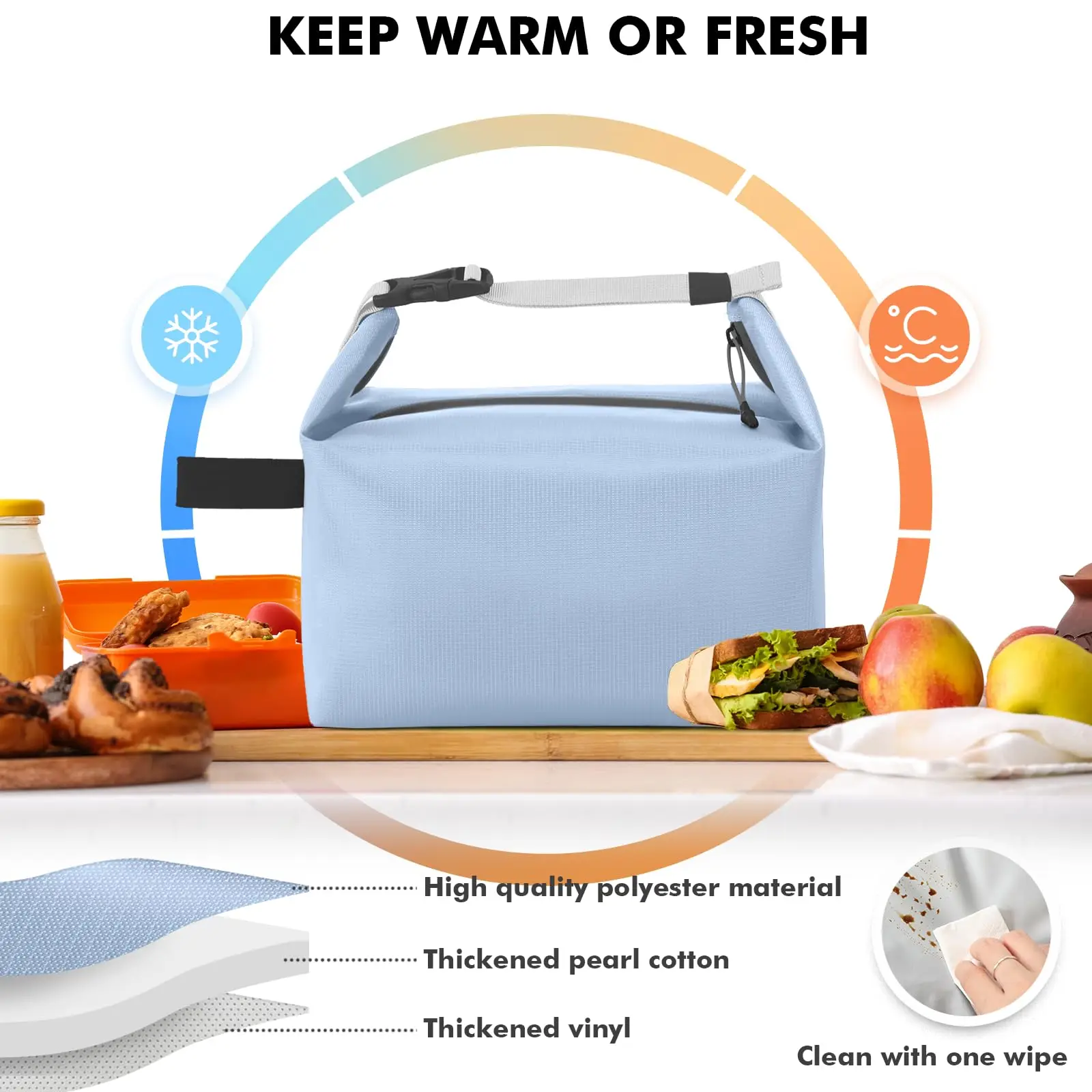 Portable Lunch Bag Woman Insulated Thermal Lunch Box Cooler Handbag Food Bag Carrier For Office School Travel Picnic