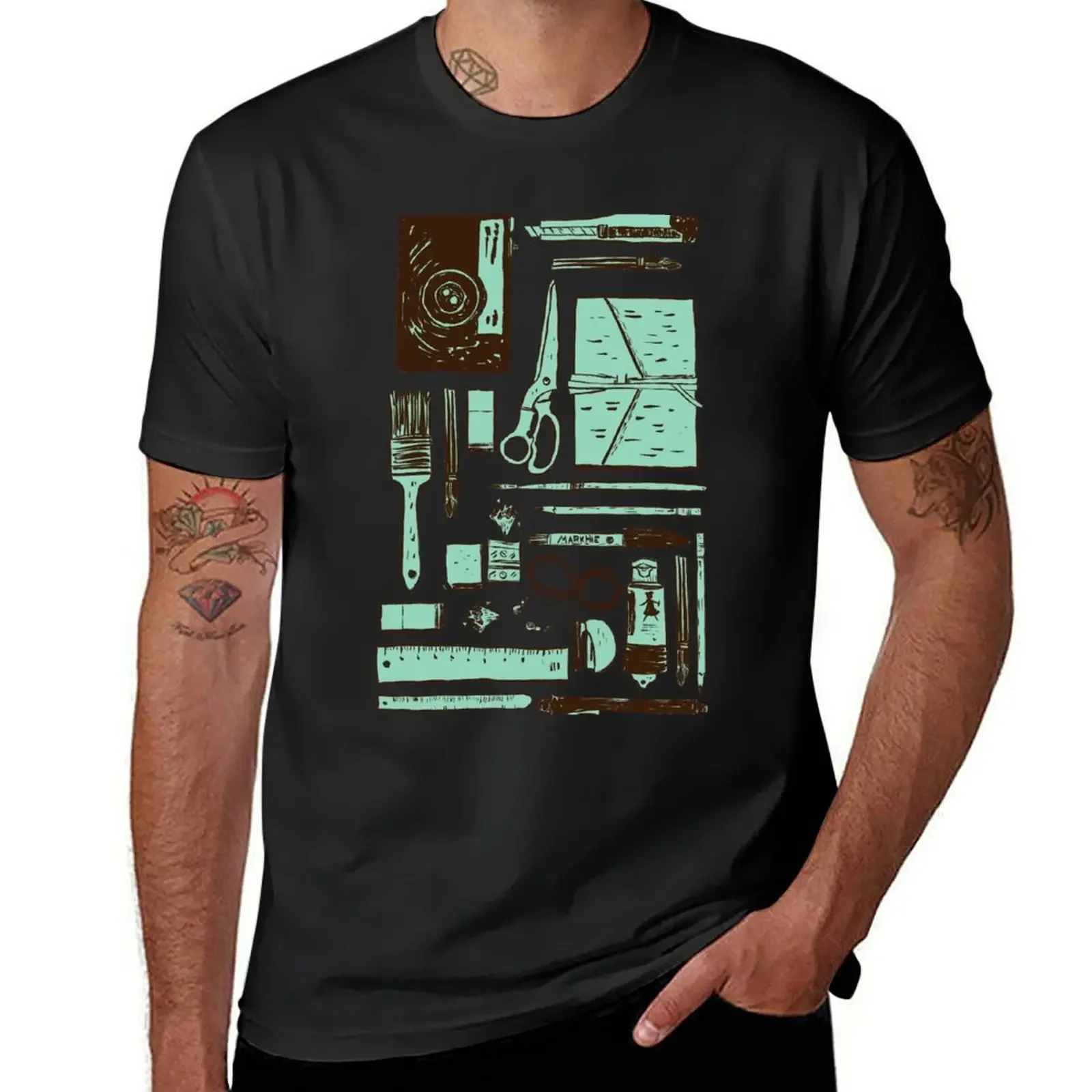 

Artist tools pattern T-Shirt anime clothes clothes cheap stuff T-shirts for men cotton