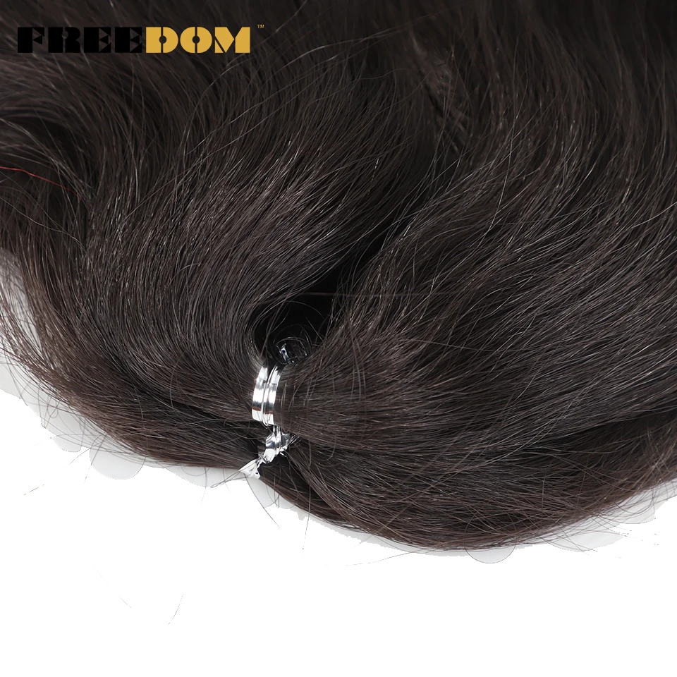 FREEDOM-extensiones de cabello sintético ondulado, pelo de ganchillo, 3 trenzas de piezas, ondulado, degradado, marrón, Rubio, 24 pulgadas