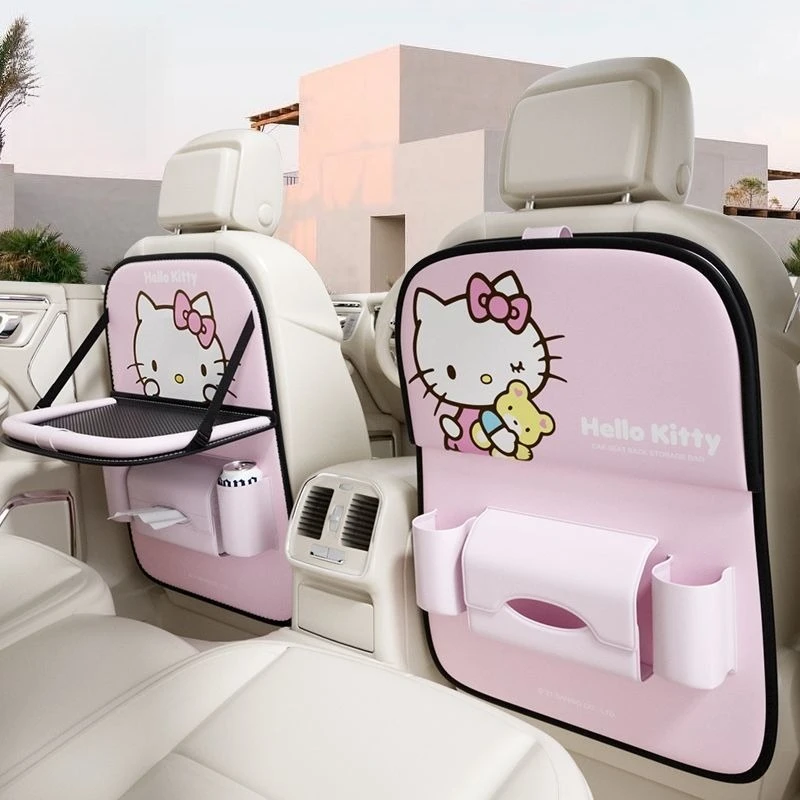 

Anime Sanrio Hello Kitty Car Seat Back Storage Bag Cartoon Hanging Pocket Car Interior Organizer Cartoon Kawaii Lovely Cute 2026