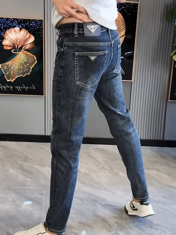 

Модные высококачественные мужские джинсы Sli Haome: Новинка осенне-зимнего сезона, премиум-класса, легкие, универсальные, трендовые