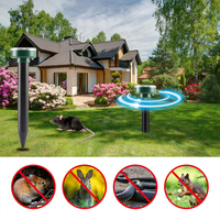 Solar Powered Ultrasonic Vibration Repeller 600mAh Ultrasonic Mole Repellent Snake Deterrent Repellent for Outdoor Lawns Garden