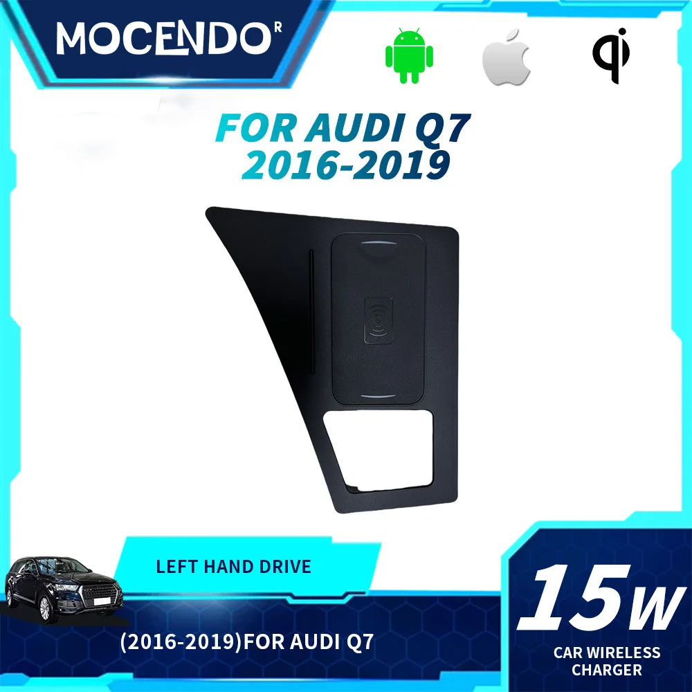 

For Audi Q7 2016-2019 15W Wireless Car Charger Fast Phone Charger Accessory with USB Port for Quick Charging