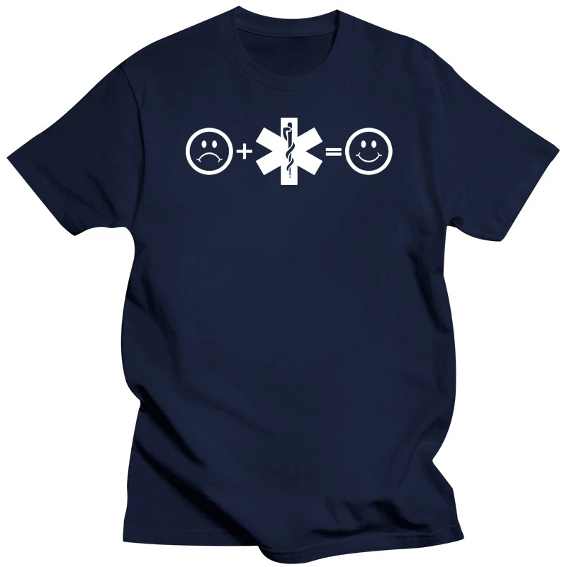 Ems Emt Paramedic Equals Happy First Responder T Shirt Famous Knitted Comical Clothing Euro Size S-3xl 100% Cotton Summer Shirt