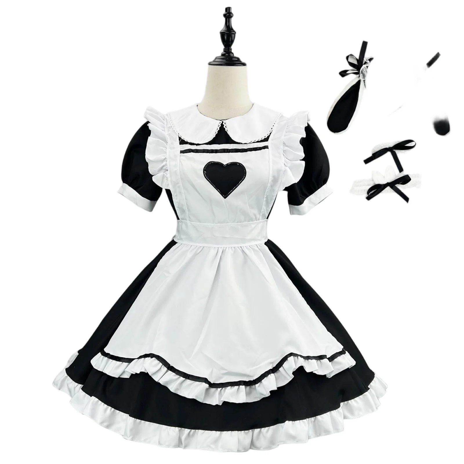 Disfraz de COSPLAY de Lolita para mujer, disfraz de sirvienta de conejo de amor hueco súper bonito, vestido de talla grande para fiesta