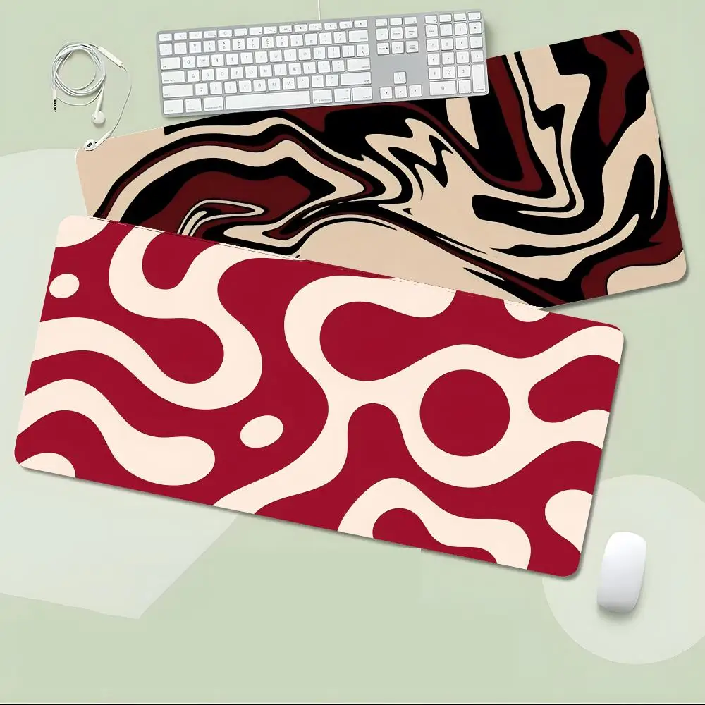 Nature Texture Water Flow Texture Mouse Pad Non-Slip Large Desk Mat Thick Stitched Edge Gaming Mousepad