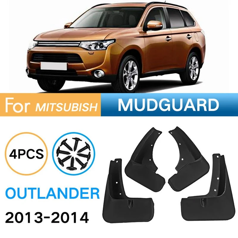 แผ่นบังโคลนรถ4ชิ้นแผ่นบังโคลนรถสำหรับ Mitsubishi Outlander 2013 2014