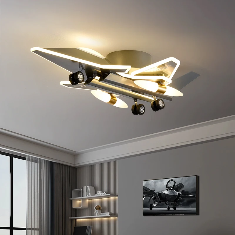 Aerial Combat Helicopter Ceiling Lights LED Children's Room Decor Light Baby Room Youth Room Boy Bedroom Airplane Ceiling Lamps