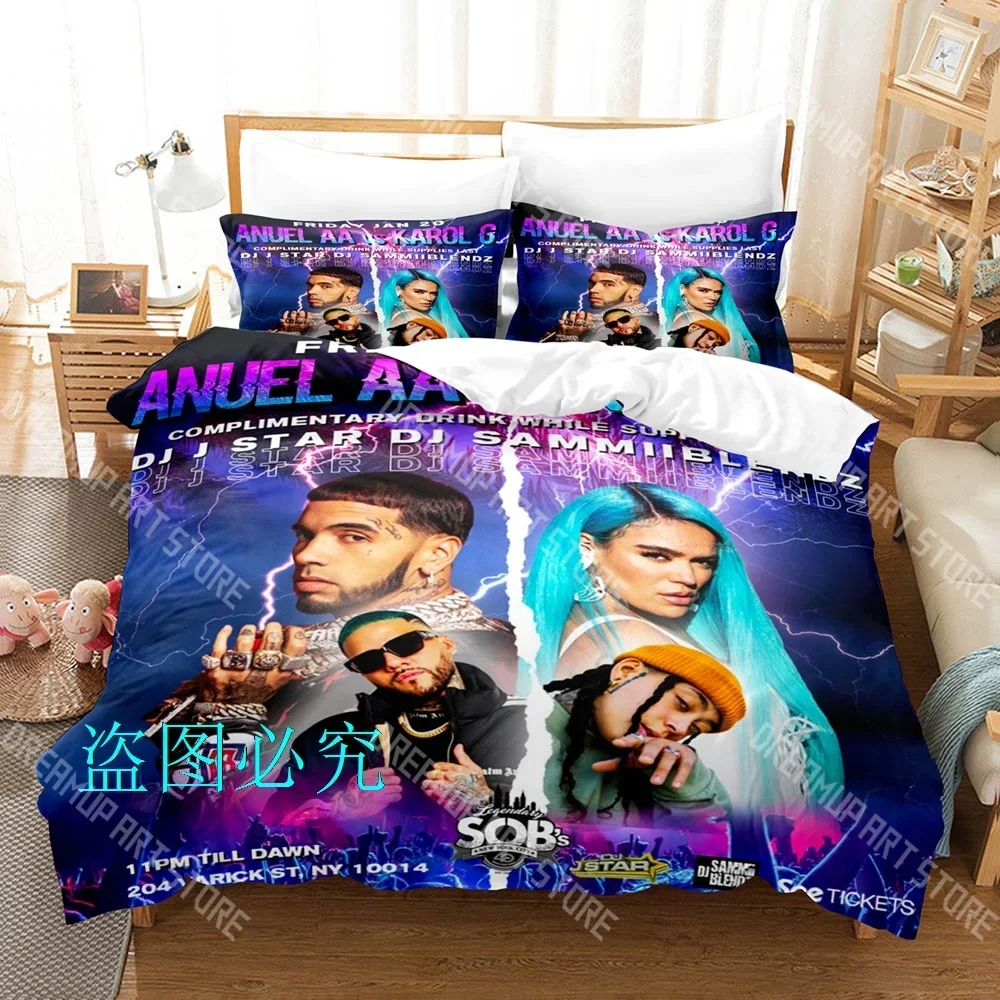 

Комплекты постельного белья с принтом Rapper Anuel AA, изысканный комплект постельного белья, пододеяльник, комплект постельного белья, роскошный подарок на день рождения