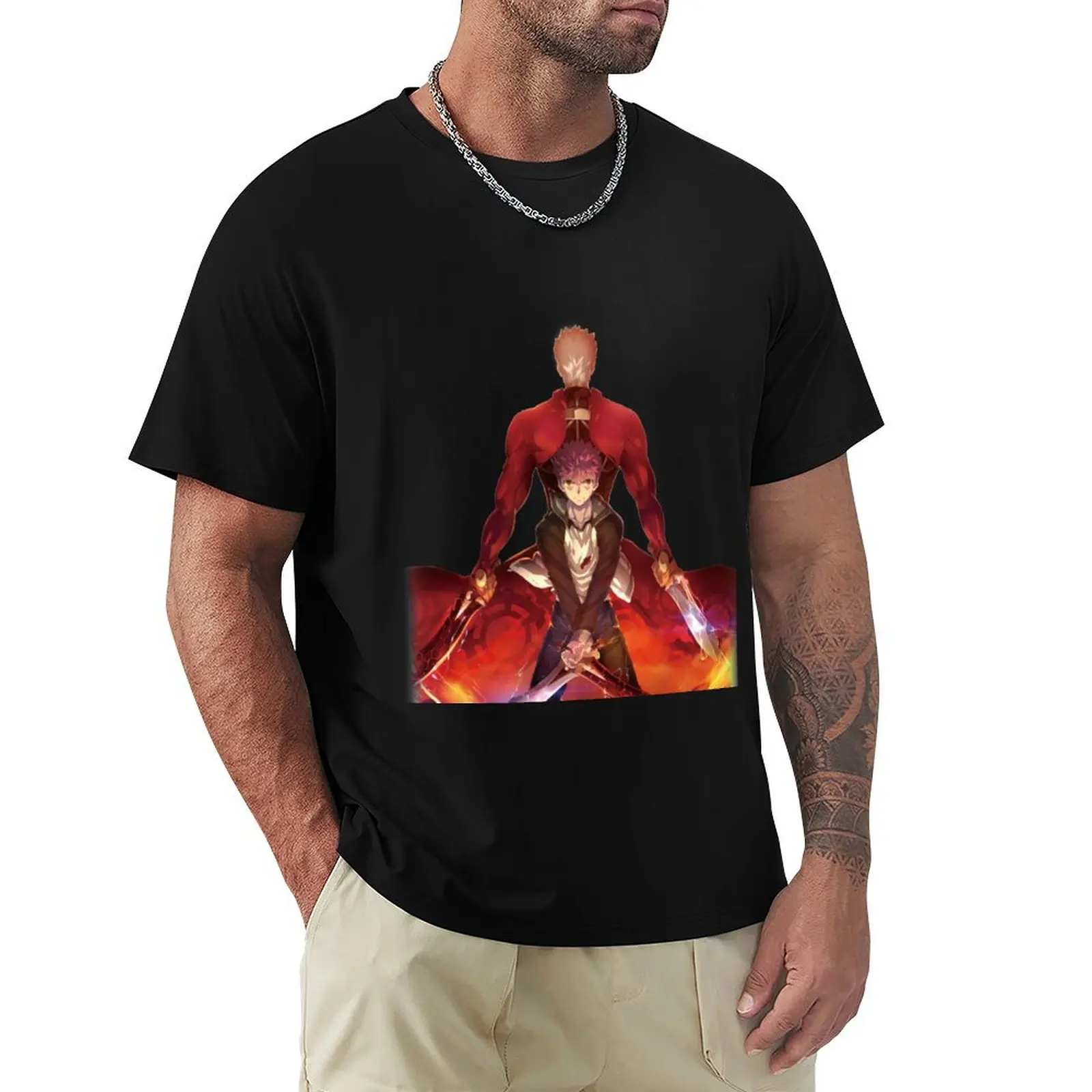 Archer Shirou Emiya T-Shirt Big and Tall Basic Tee Shirt