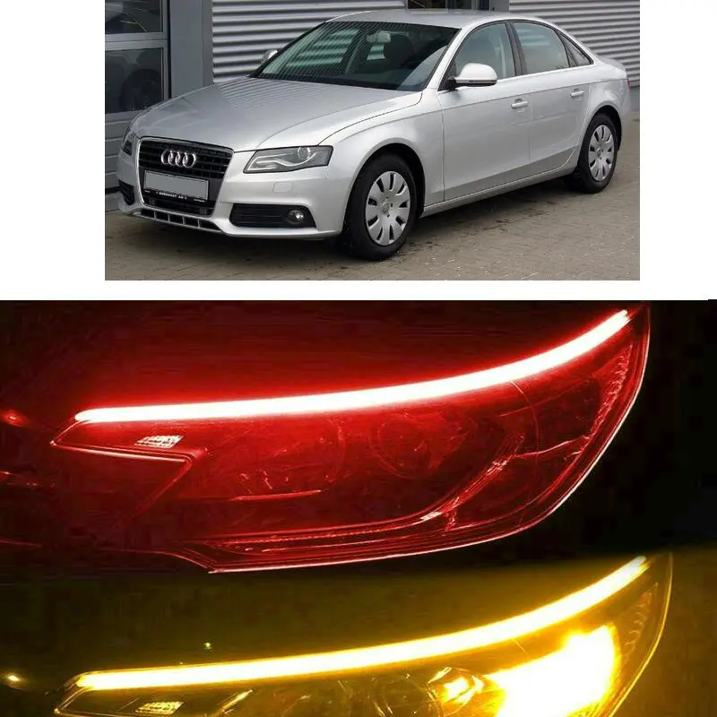 

30cm 45cm 60cm Startup Scan Flow turn signal Light For audi a4 b5 b6 b8 b7 b9 a6 c5 c6 a3 b5 q5 a6 a5