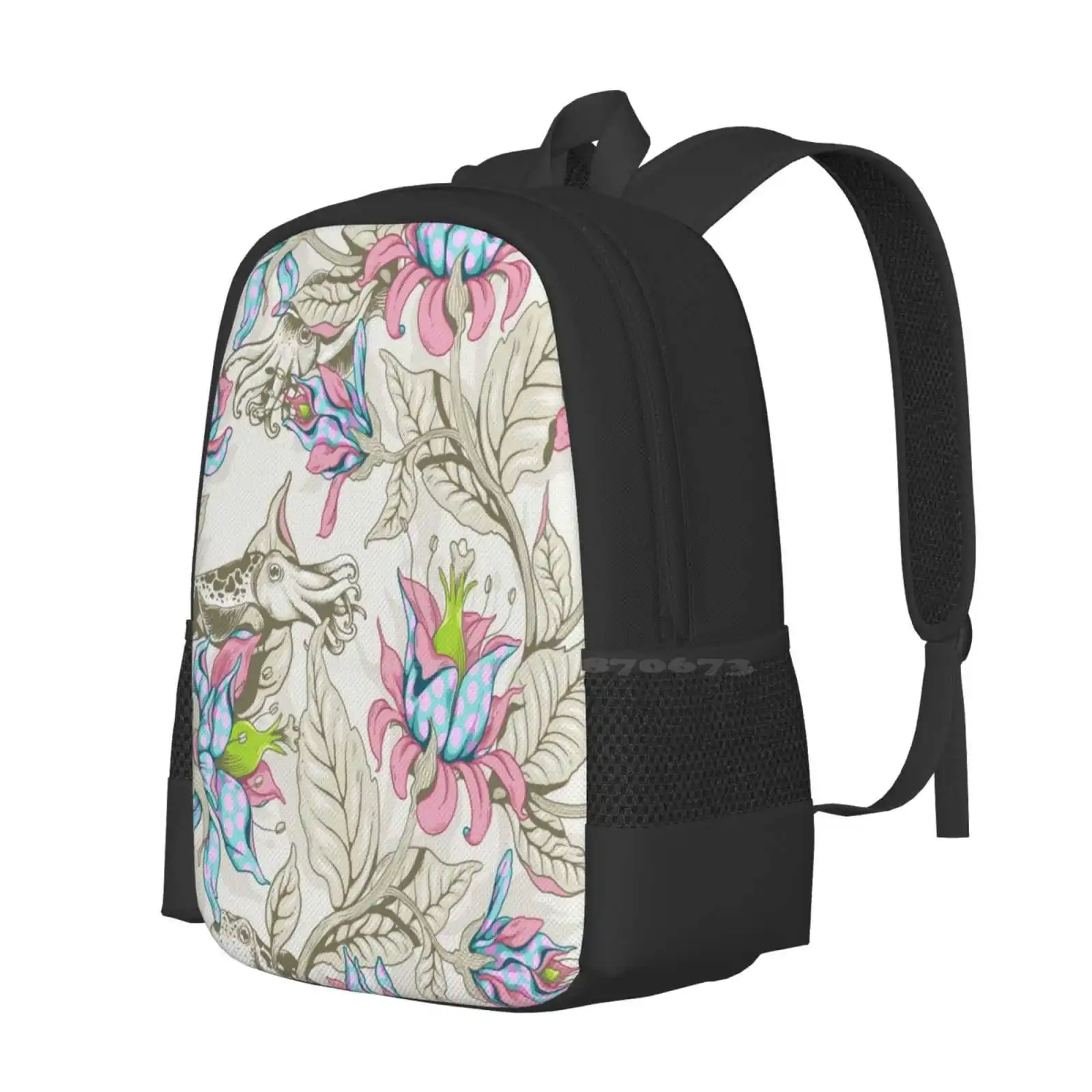 The Sea Garden - Pastel Hot Sale Schoolbag Backpack Fashion Bags Floral Flower Polka Dot Cute Pastel Pretty Pattern Garden