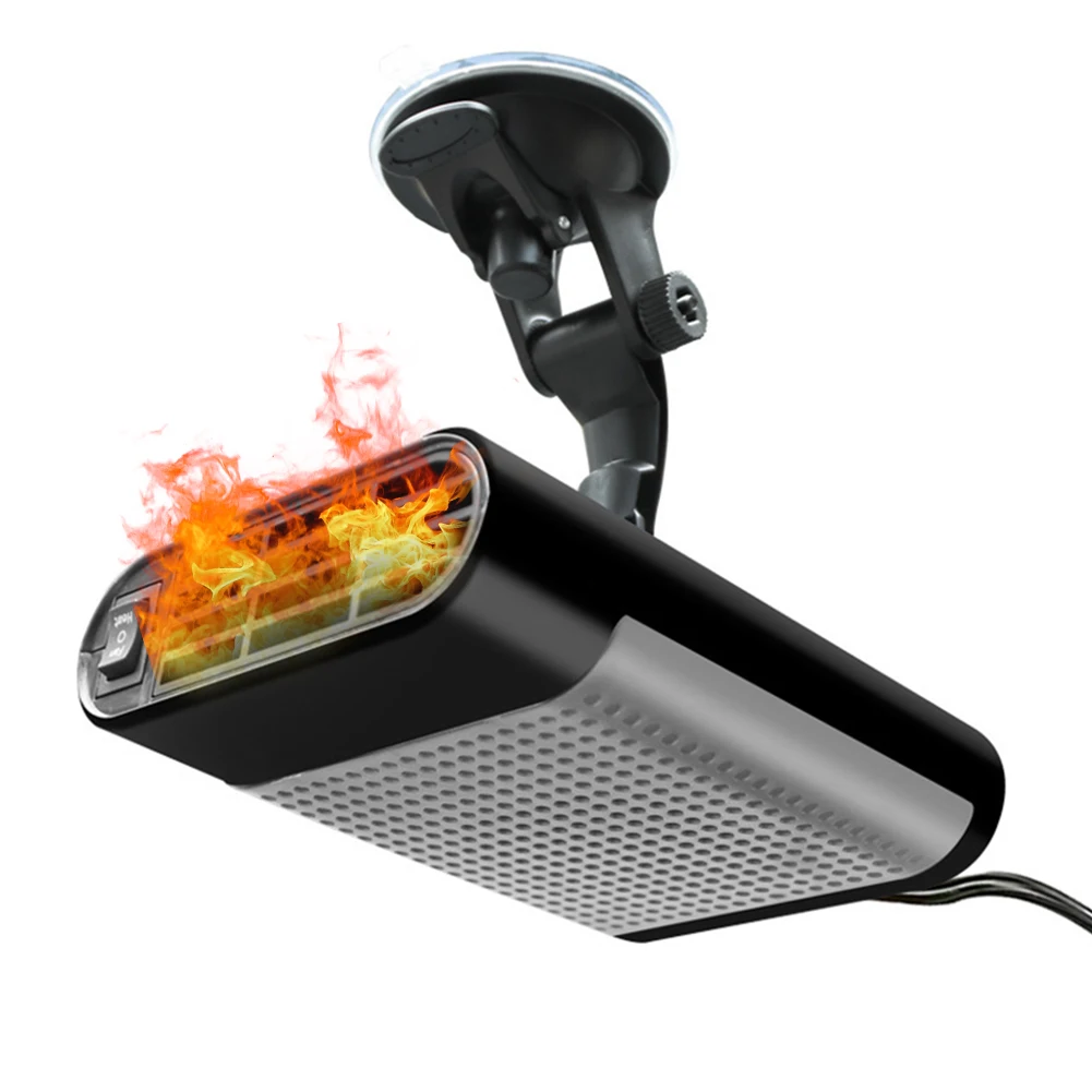 

NONE 360° RotatableCar Heater & Defroster - Portable 12V/24V Windshield Heater Plug-in Cigarette Lighter for Vehicle
